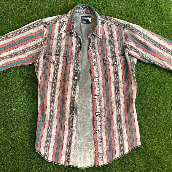 1990’s wrangler western shirt. Men’s small - Picture 3 of 8